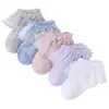 Calcetines para Bebé Primavera y Otoño Algodón Peinado Encaje Niñas Verano Delgados Bebé Calcetines de Baile Princesa Calcetines de Encaje Doble Capa Grandes
