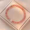 Pulseira para Mulheres, Design Elegante e de Coração da Moda, Versátil Pérolas Naturais de Nicho de Água Doce, Joia de Mão de Luxo Acessível de Alta Qualidade