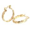 Pendientes WISH de Moda de Oro Nuevo de 14K Redondos Trenzados Torcidos Escarchados
