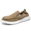 Zapatos de Lona sin Cordones para Hombre, Delgados Ligeros Cómodos Transpirables para Primavera y Otoño, Casuales para Conducir, Zapatos de Tela para Hombre