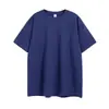 Popular Camiseta de Algodón 260g Tendencia Nacional Versión Grande Hombros Descubiertos Color Sólido para Hombres y Mujeres Estampado Oversize Manga Corta Pesada Personalización