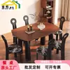 Mesa de Jantar Dobrável em Madeira Maciça Estilo Medieval, Conversível em Mesa Redonda, Adequada para Lares Pequenos, Modelo Novo, Extensível, Redonda Estilo Americano