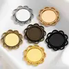 Diámetro Interior 18mm Piedra del Tiempo Flor Redonda Base Accesorios de Joyería DIY de Aleación Colgante Decorativo C78