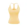 Camisola de Yoga para Mujer, Otoño e Invierno, Hermoso Diseño de Espalda, Sujetador Integrado con Almohadillas en el Pecho, Capa Base, Top Deportivo sin Mangas