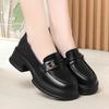 Fivela Cor Sólida Plataforma de Metal Mocassins Conveniente Slip-on Moda Elegante Macio Boca Rasa Botas de Couro Britânicas