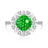 Anel de Girassol Cortado com Pedras Preciosas Coloridas, Sucesso de Vendas no Xiaohongshu, Anel de Floco de Neve com Diamante de Alto Carbono Super Brilhante, Dropshipping para Transmissões ao Vivo no Tiktok