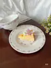 Plato de Postre de Cerámica Estilo Retro Francés Ins Monet Garden con Relieve Plato para Pastel Plato para Comida Occidental Plato para Ensalada Plato de Bol