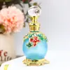 Exquisite Garrafa de Perfume Esmaltada Flor de Ameixa Estilo Retrô 15ml Decoração Embalagem de Cosméticos Frasco Dosador de Óleo Essencial DIY