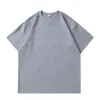 220g 40 Contagens Camiseta 100% Algodão Pesada Manga Curta Solta Ombro Caído Costura Dupla Lisa Camisa Cultural Roupa de Trabalho Personalizado