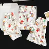 Conjunto de Pijama de Tres Piezas Simple Casual de Nube Verano Nuevo Manga Corta Shorts Pantalones Largos Ropa de Casa Delgada Verano Lindo