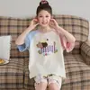 Pijama de verão para meninas, estilo fino de algodão puro de manga curta para crianças, roupa de casa de verão para meninas mais velhas, conjunto modelo novo 2026