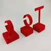 Accesorios para mostrador de exhibición de joyería: colgante de oro, soporte individual de terciopelo rojo, juego de joyería de plata, base para colgante de jade, hallazgos de oferta