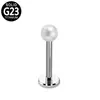 Stud para Labio de Aleación de Titanio F136 Stud para Labio de Perla Stud para Cartílago de Oreja en Forma de T de Fondo Plano Joyería para Piercing G23 Venta al por Mayor Transfronteriza