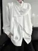 Bufanda-cuello de cinta de alta gama camisa de manga larga para hombres y mujeres verano nuevo estilo chino nicho sentido de diseño camisa holgada guapo pícaro
