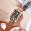 Nuevo Reloj de Moda para Mujer Cuadrado Casual con Pedrería Reloj Sencillo para Mujer Reloj de Cuarzo Reloj Pulsera Venta al por Mayor