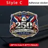 Adesivos e Decalques de Para-choque de Carro Transfronteiriços, Adesivos do 250º Aniversário dos EUA, Adesivos de Decoração para Vidro de Janela de Carro com Bandeira Americana