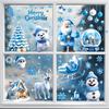 Pegatinas Navideñas para Ventanas al por Mayor Transfronterizas Nuevas Estéreo 3D Oso de Hielo y Nieve Decoraciones para Ventanas Navideñas Lindo Oso de Nieve Papel Tapiz de Vidrio