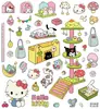 Sky Simple y Lindos Kuromi, My Melody, Hello Kitty Morados Pegatinas para Diario, Accesorios para Uñas, Pegatinas para Uñas en Relieve