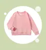 Suéter de algodón de manga larga con cuello redondo para niños, otoño, 300 g, holgado y cómodo, liso, versátil, logotipo imprimible