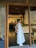 Verano 2025 Nuevo Estilo Francés Descanso para el Té Estilo Vacaciones Chaleco de Moda Holgado Vestido Falda Larga Moda Chic para Mujer