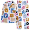 Pijamas para Mulheres Primavera, Outono e Inverno Novo Cardigã de Manga Longa para Mulheres Conjunto Fofo de Duas Peças de Desenho Animado Roupa de Casa Casual Atacado