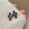 Pendientes Cruzados Multicolor Estilo Dulce-Cool Elegante Vintage Yk2 Nicho Geométricos Modernos Geniales para Mujer Aguja de Plata 925