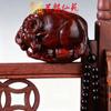 Palo de Rosa Hoja de Loto Vaca Pieza de Mano Yiming Xianyuan Talla en Madera Maciza Zodiaco Vaca Juguete Portátil y Regalo