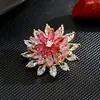 Broche de Girasol Deslumbrante con Circonita en Degradado Rosa para Mujer, Broche de Lujo de Alta Gama con Sentido del Diseño, Accesorio Floral