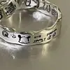 Anillo Minimalista con Borde de Ola de Graffiti para Mujer, Diseño de Nicho, Moda Versátil, Anillo Estilo Pareja Perro Pacha