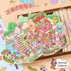 Adesivos de Paisagismo Desenho Animado Original Três Camadas Estéreo 3D Cena Colagem Tamanho Grande Miniatura Cena Manual de Adesivos