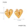 Pendientes con forma de corazón irregular exagerada con personalidad en contraste de colores europeos y americanos estilo INS, pendientes de acero de titanio chapados en oro de 18 quilates.
