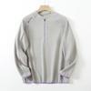 Estilo Montaña Exterior Primavera y Otoño Nueva Moda Masculina Casual Versátil Deportiva Camiseta Casual de Manga Larga Camisa Base Media Cremallera