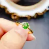 Venta al por mayor de fábrica Anillo de Diopsido Plata S925 Incrustado con Piedra Principal 8*8 Estilo Europeo y Americano Pieza Única Envío Directo Diopsido Natural