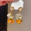 Pendientes de Borla de Cristal de Resina Incrustados de Diamantes con Forma de Rombo Lujo Accesible Ganchos de Oreja de Gama Alta Moda Personalizable Pendientes Versátiles para Mujer