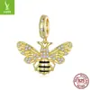 Yinziyun Original Plata de Ley S925 Chapada en Oro Joyería Accesorios Transfronterizo Corazón Abeja Pulsera DIY Cuentas