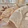 Conjunto de Roupa de Cama de Gaze Dupla 100% Algodão com Bordado de Concha, Estilo Fresco de Algodão Puro, Conjunto de Capa de Edredom e Lençóis para Cama de Solteiro/Casal em Dormitório