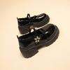 Sapatos Mary Jane Doces para Mulheres 2026 Primavera Novos Sola Grossa Salto Bloco Versátil Estilo Japonês Pequeno Sapatos de Couro Preto