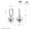 Aretes Europeos y Americanos Transfronterizos Nuevos S925 Plata Esterlina Corazón Zirconio Verde Lujo Accesible Aretes de Alta Gama Joyería Versátil de Moda para Mujeres