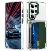Capa de celular com porta-cartões coreana transfronteiriça com toque de luxo, design único, múltiplas funções, proteção anti-scan, adequada para telefones Samsung, personalizável
