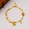 Tienda de Oro Mismo Estilo Oro Arena Exquisito Lujo Ligero Oro Roto Carácter de la Fortuna Martillado Pepita de Oro Candado Pulsera Moda Versátil Pulsera de la Fortuna Gruesa
