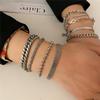 Pulseira Cubana de Aço Titânio Inoxidável, Moda Ins Europeia e Americana, Hip Hop Tendência, Versátil para Casais, Simples, para Homens e Mulheres