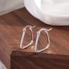 Aretes Simples Geométricos de Plata Esterlina S925 Estilo Coreano para Mujer Retro Populares Simples Elegantes Asimétricos de Moda Aretes