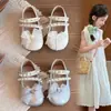 Zapatos de piel para niña, zapatos infantiles de suela blanda, nueva colección otoño 2026, zapatos estilo princesa, bailarinas inspiradas en Chanel, zapatos Mary Jane