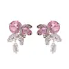 Pendientes de Flor de Zircón Súper Brillantes de Plata S925, Estilo Lujo Ligero, para Mujer, Elegantes y de Alta Gama, Simples y Exquisitos, Pendientes Versátiles