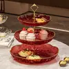 Bandeja de frutas multicapa transfronteriza para uso doméstico, bandeja de dulces para mesa de centro de sala de estar, bandeja de exhibición para pasteles y bocadillos, bandeja de frutas de alta gama para recepción
