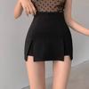 Shorts saia evasê plus size Feminino Verão 2024 Novo Design com Fenda Cintura Alta Emagrecimento Versátil Saia de Quadril