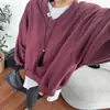 Estilo preguiçoso lapela branca simples solta gola V manga longa moletom feminino outono e inverno novo solto modelador blusa de puxar