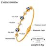 Pulsera Europea y Americana Transfronteriza Ojo del Diablo Gota de Aceite Retro Lujo Ligero Acero Titanio con Incrustaciones de Diamantes Chapado en Oro Verdadero de 18k