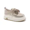 Zapatos Blancos con Lazo de Pedrería Moda para Mujer Zapatos de Plataforma Verano Nuevos Estilo Universitario Cómodos Versátiles Zapatos Deportivos Casuales