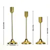 Suporte de Vela Metálico Estilo Europeu Minimalista em Formato de Bala Props para Decoração de Casa Hotel Casamento Suporte de Vela Velas Ornaments